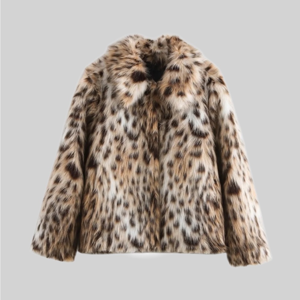Urban Outfitters Leopard Print Teddy Jacket